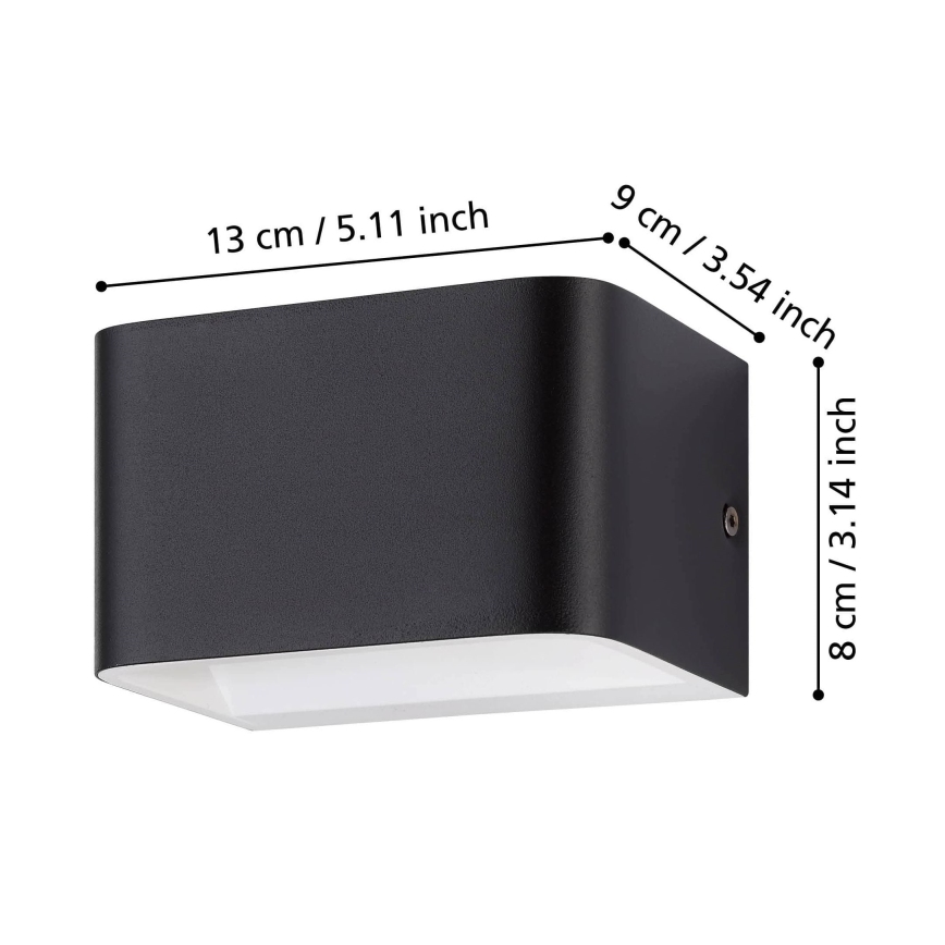 Eglo - Φωτιστικό τοίχου LED LED/6W/230V 3000K μαύρο