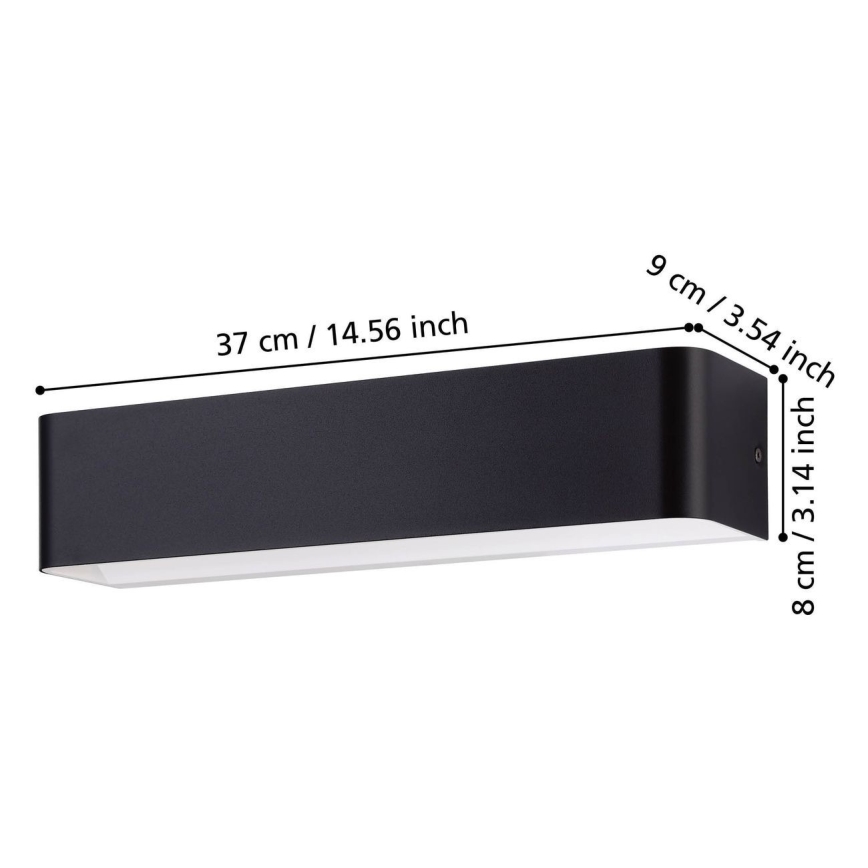 Eglo - Φωτιστικό τοίχου LED LED/12W/230V 3000K μαύρο