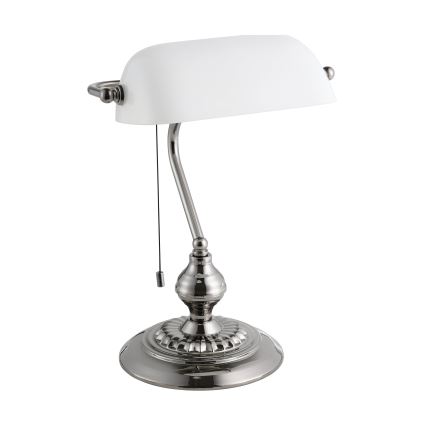 Eglo - Eπιτραπέζιο φωτιστικό 1xE27/60W/230V λευκό/γυαλιστερό χρώμιο