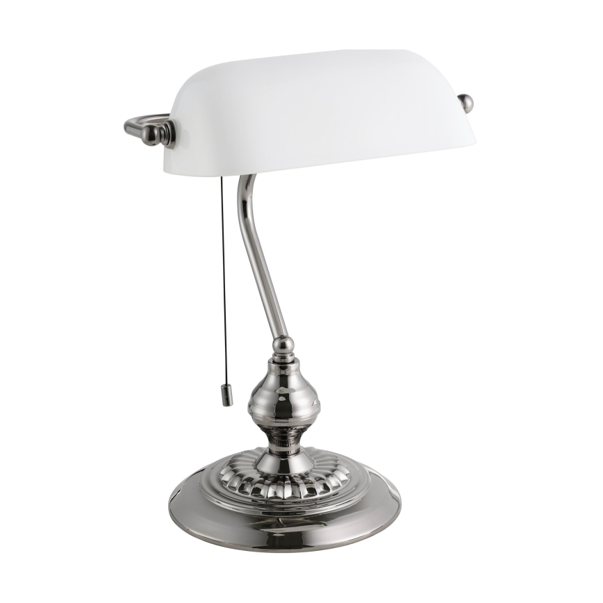Eglo - Eπιτραπέζιο φωτιστικό 1xE27/60W/230V λευκό/γυαλιστερό χρώμιο