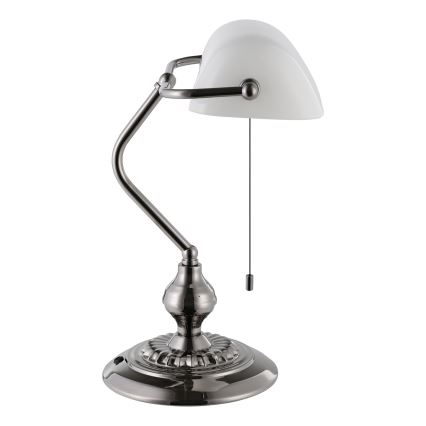 Eglo - Eπιτραπέζιο φωτιστικό 1xE27/60W/230V λευκό/γυαλιστερό χρώμιο