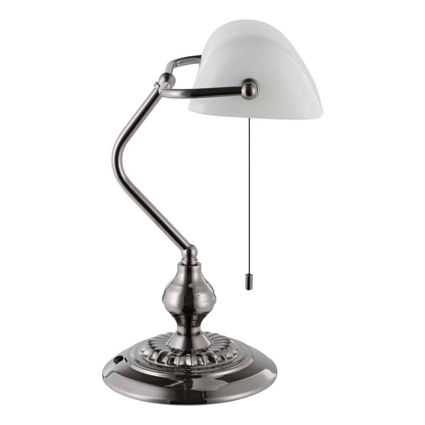 Eglo - Eπιτραπέζιο φωτιστικό 1xE27/60W/230V λευκό/γυαλιστερό χρώμιο