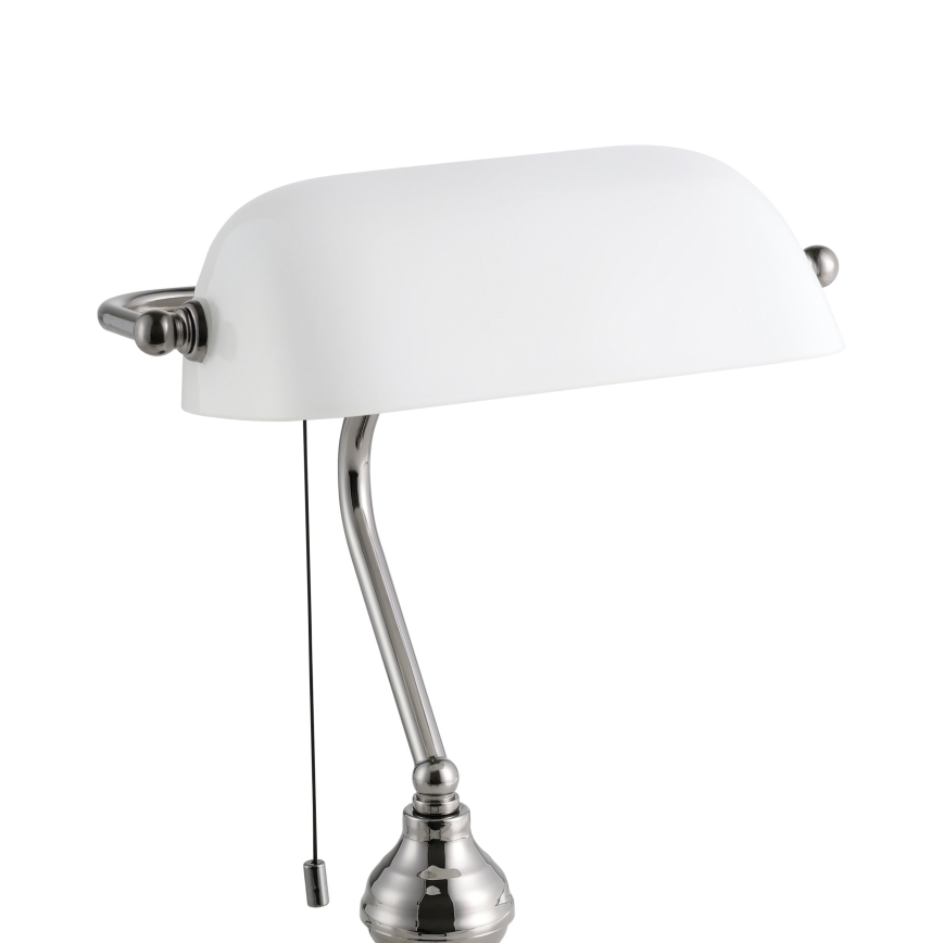 Eglo - Eπιτραπέζιο φωτιστικό 1xE27/60W/230V λευκό/γυαλιστερό χρώμιο