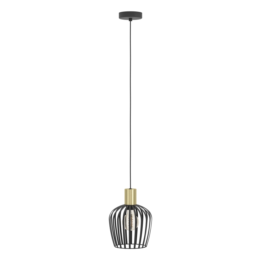 Eglo - Κρεμαστό φωτιστικό οροφής 1xE27/40W/230V μαύρο/χρυσό