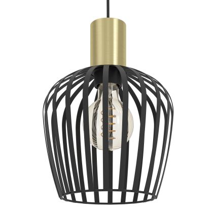 Eglo - Κρεμαστό φωτιστικό οροφής 1xE27/40W/230V μαύρο/χρυσό