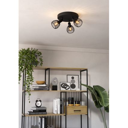 Eglo - Φωτιστικό σποτ 3xE14/40W/230V μαύρο