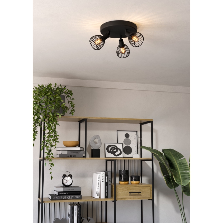 Eglo - Φωτιστικό σποτ 3xE14/40W/230V μαύρο