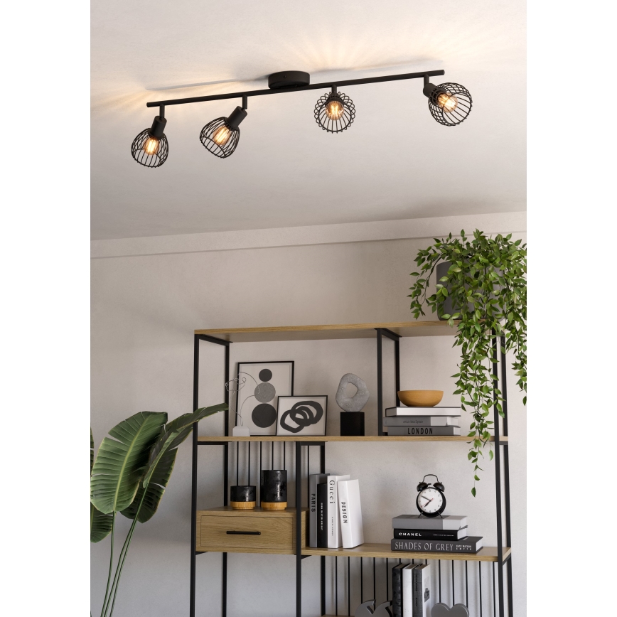 Eglo - Φωτιστικό σποτ 4xE14/40W/230V μαύρο