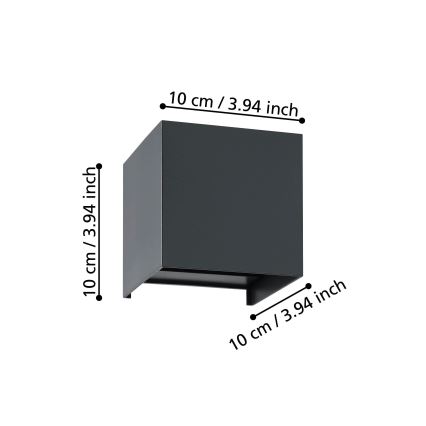 Eglo - Φωτιστικό τοίχου LED 2xLED/1,5W/230V 3000K μαύρο