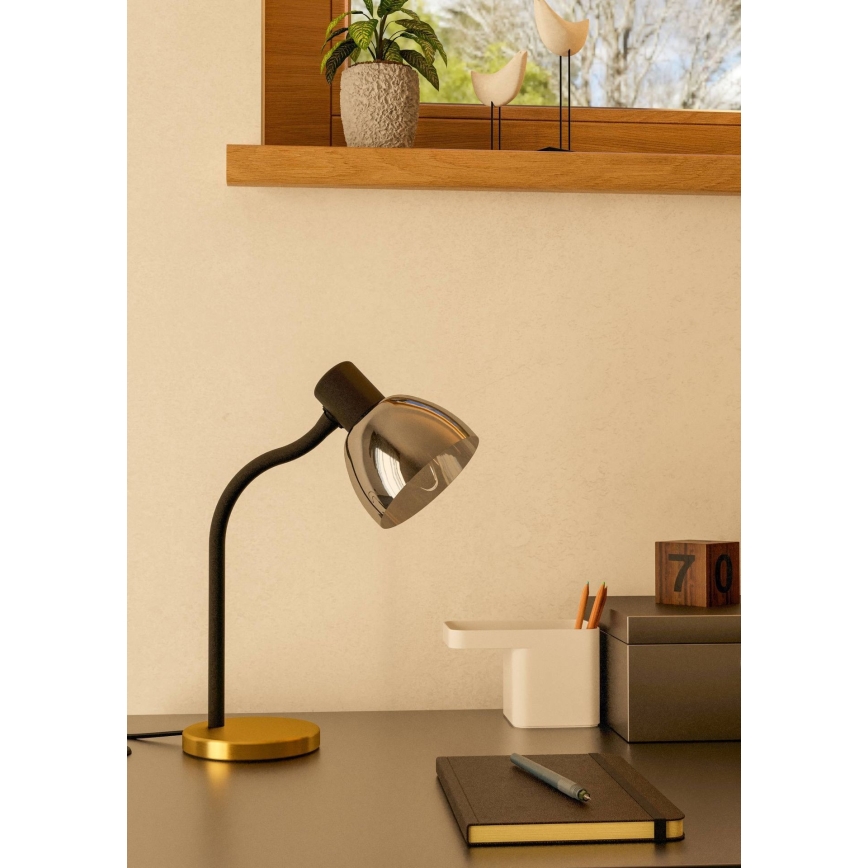 Eglo - Eπιτραπέζιο φωτιστικό 1xE14/25W/230V χρυσό/μαύρο