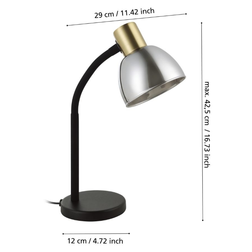 Eglo - Eπιτραπέζιο φωτιστικό 1xE14/25W/230V χρυσό/μαύρο