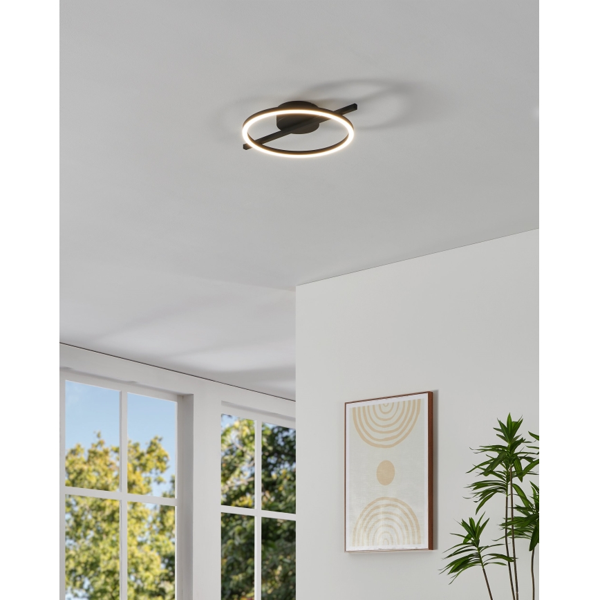 Eglo - LED RGBW Dimmable φωτιστικό οροφής LED/17W/230V 2700-6500K μαύρο + τηλεχειριστήριο