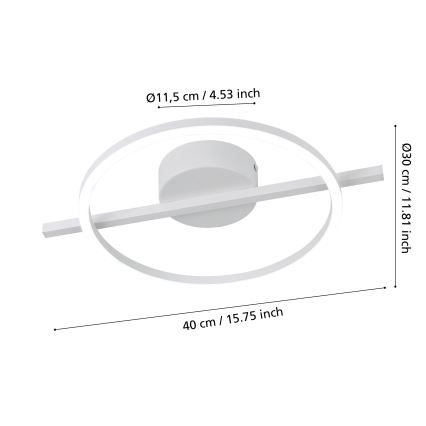 Eglo - LED RGBW Dimmable φωτιστικό οροφής LED/17W/230V 2700-6500K λευκό + τηλεχειριστήριο