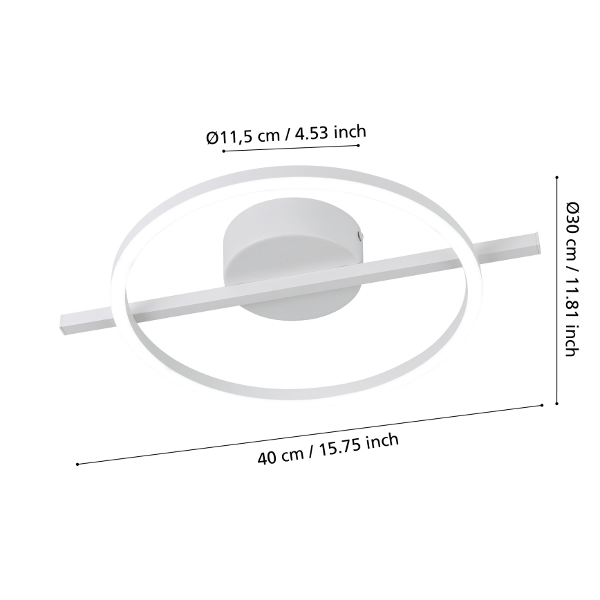 Eglo - LED RGBW Dimmable φωτιστικό οροφής LED/17W/230V 2700-6500K λευκό + τηλεχειριστήριο