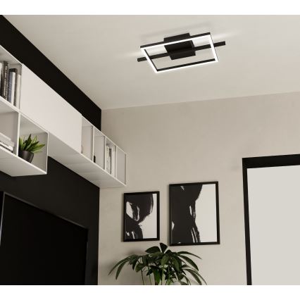 Eglo - LED RGBW Dimmable φωτιστικό οροφής LED/17W/230V 2700-6500K μαύρο + τηλεχειριστήριο