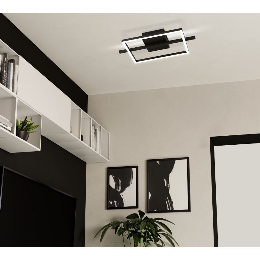 Eglo - LED RGBW Dimmable φωτιστικό οροφής LED/17W/230V 2700-6500K μαύρο + τηλεχειριστήριο