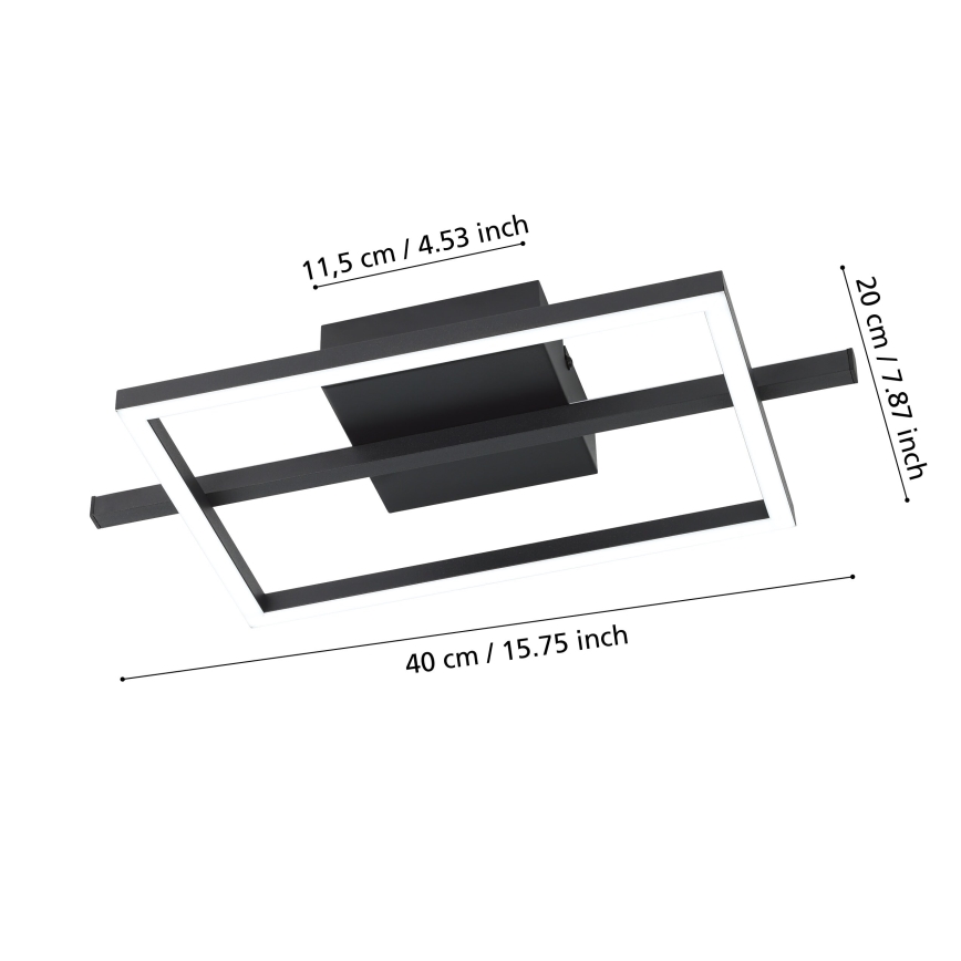 Eglo - LED RGBW Dimmable φωτιστικό οροφής LED/17W/230V 2700-6500K μαύρο + τηλεχειριστήριο