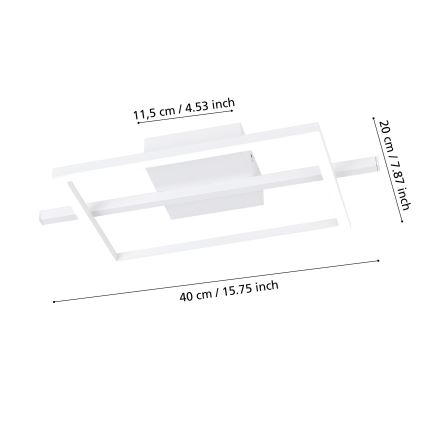 Eglo - LED RGBW Dimmable φωτιστικό οροφής LED/17W/230V 2700-6500K λευκό + τηλεχειριστήριο