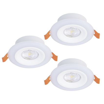 Eglo - Σετ 3x LED RGBW, ρυθμιζόμενο εντοιχισμένο φωτιστικό οροφής για μπάνιο, LED/3,8W/230V 2700-6500K IP44 + τηλεχειριστήριο