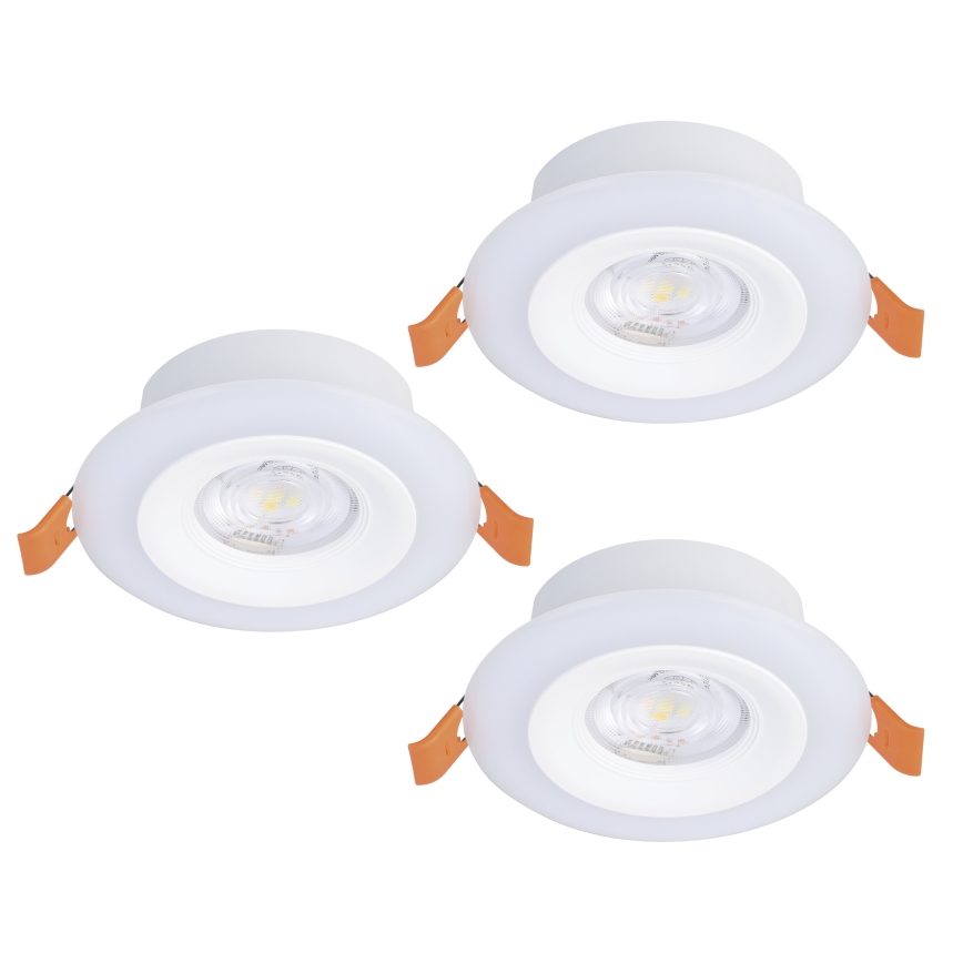 Eglo - Σετ 3x LED RGBW, ρυθμιζόμενο εντοιχισμένο φωτιστικό οροφής για μπάνιο, LED/3,8W/230V 2700-6500K IP44 + τηλεχειριστήριο