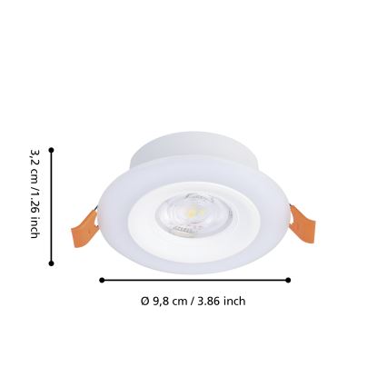 Eglo - Σετ 3x LED RGBW, ρυθμιζόμενο εντοιχισμένο φωτιστικό οροφής για μπάνιο, LED/3,8W/230V 2700-6500K IP44 + τηλεχειριστήριο