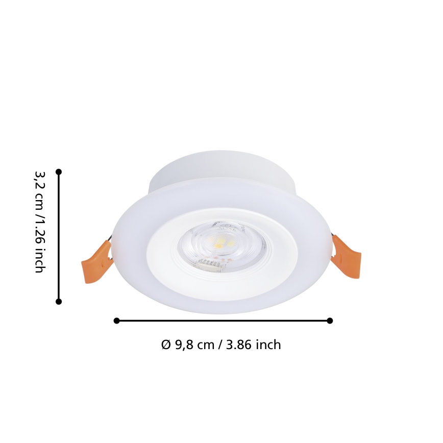 Eglo - Σετ 3x LED RGBW, ρυθμιζόμενο εντοιχισμένο φωτιστικό οροφής για μπάνιο, LED/3,8W/230V 2700-6500K IP44 + τηλεχειριστήριο