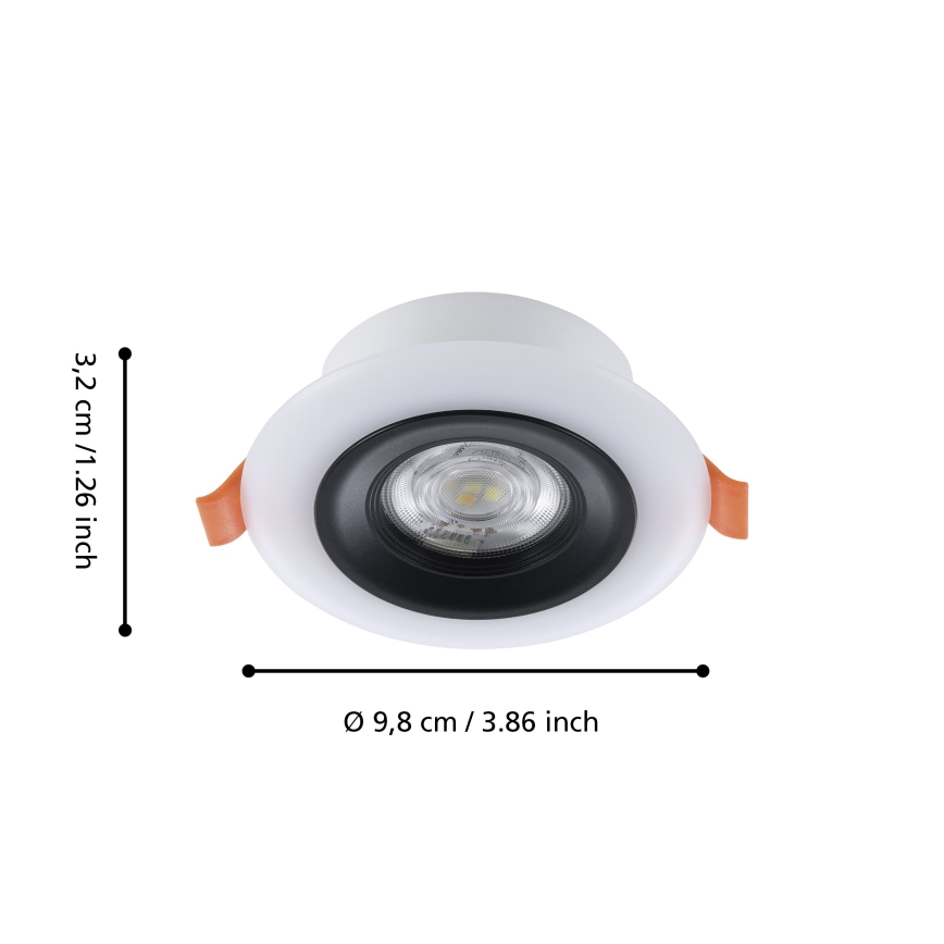 Eglo - ΣΕΤ 3x LED RGBW Χωνευτό φωτιστικό οροφής μπάνιου dimmimg 3xLED/3,8W/230V 2700-6500K IP44 + τηλεχειριστήριο