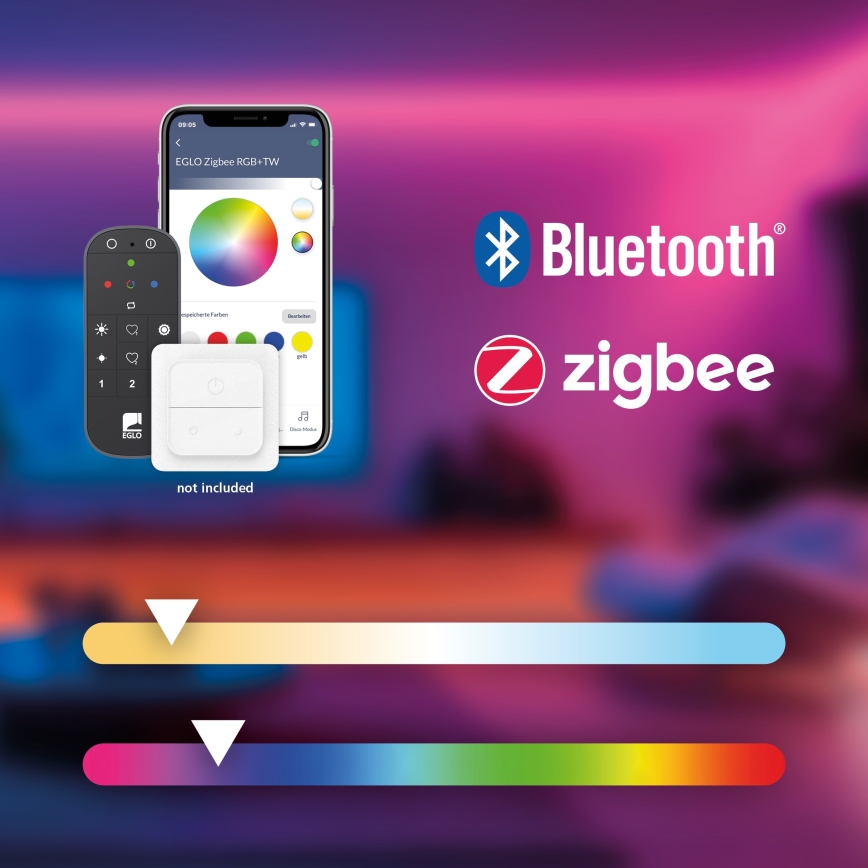 Eglo - LED RGBW Κρεμαστό φωτιστικό οροφής ντιμαριζόμενο LED/3,7W/230V 2700-6500K μαύρο ZigBee