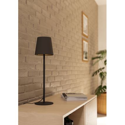 Eglo - Επιτραπέζιο φωτιστικό 1xE14/40W/230V μαύρο/καφέ