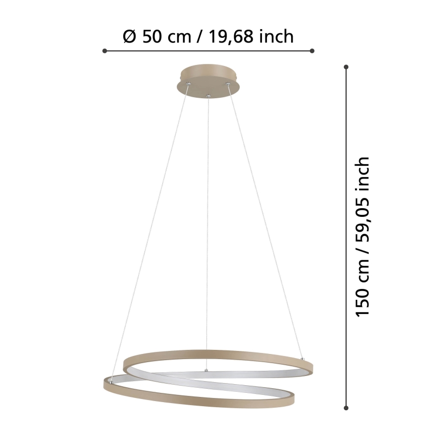 Eglo -  Κρεμαστό φωτιστικό οροφής LED LED/36W/230V 3000K μπεζ