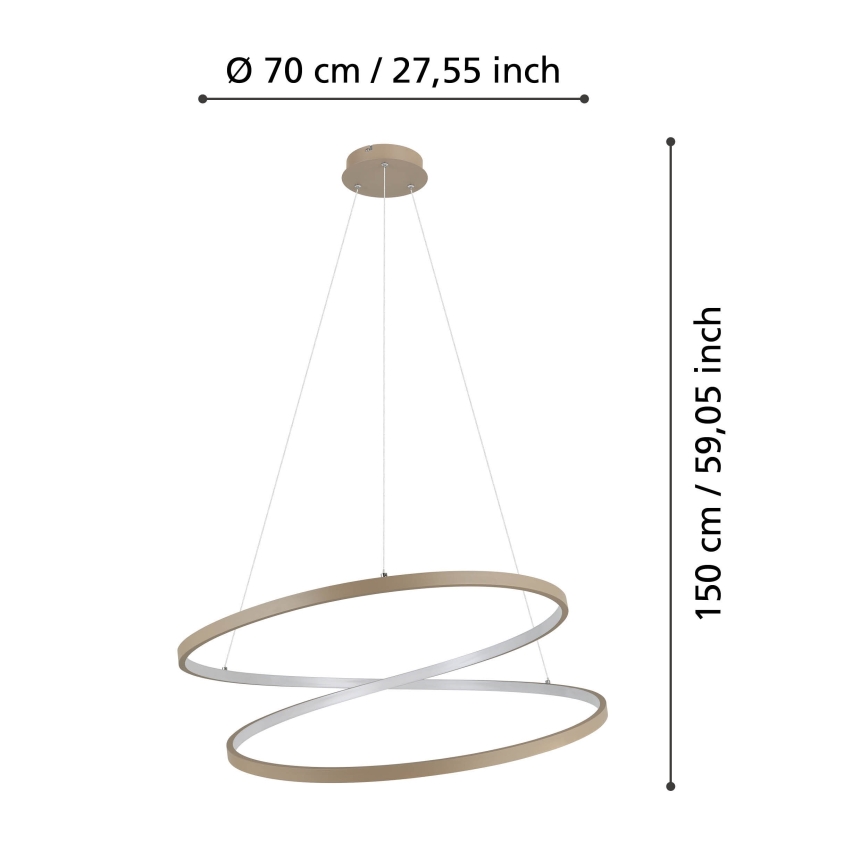 Eglo -  Κρεμαστό φωτιστικό οροφής LED LED/42W/230V 3000K μπεζ