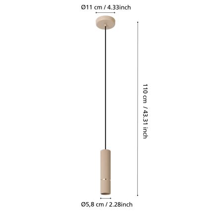 Eglo -  Κρεμαστό φωτιστικό οροφής LED 1xGU10/5W/230V 3000K μπεζ
