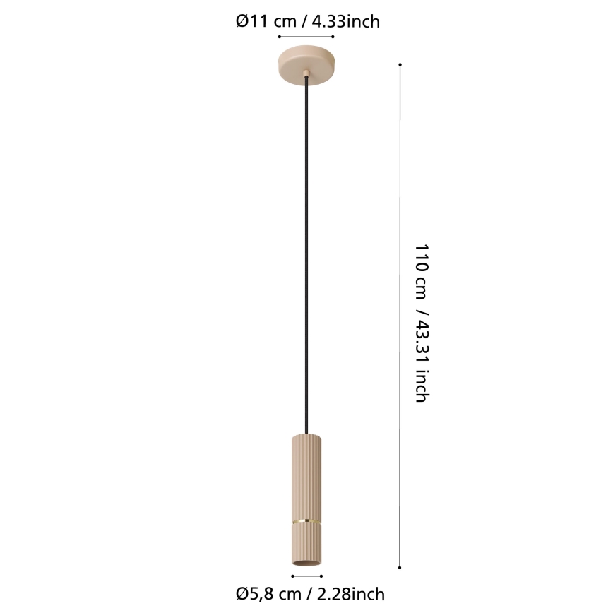 Eglo -  Κρεμαστό φωτιστικό οροφής LED 1xGU10/5W/230V 3000K μπεζ