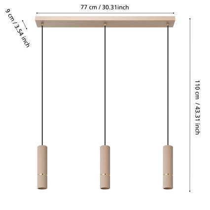 Eglo -  Κρεμαστό φωτιστικό οροφής LED 3xGU10/5W/230V 3000K μπεζ