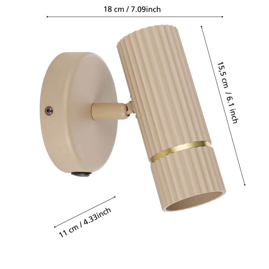 Eglo - Φωτιστικό τοίχου LED 1xGU10/5W/230V 3000K μπεζ