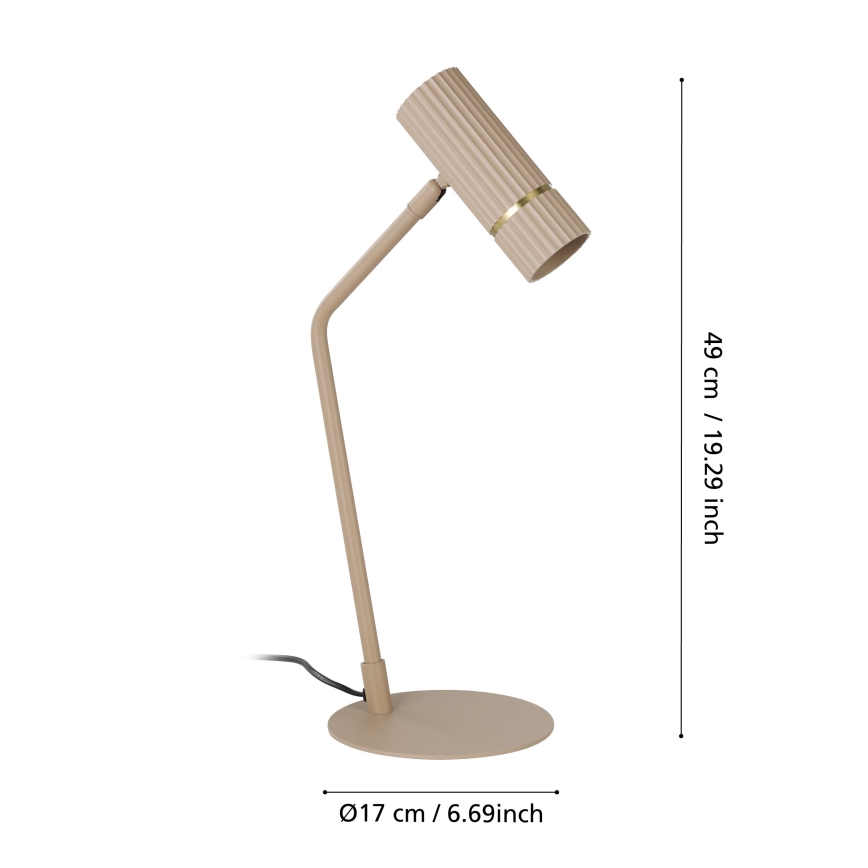 Eglo - Επιτραπέζιο φωτιστικό LED 1xGU10/5W/230V 3000K μπεζ