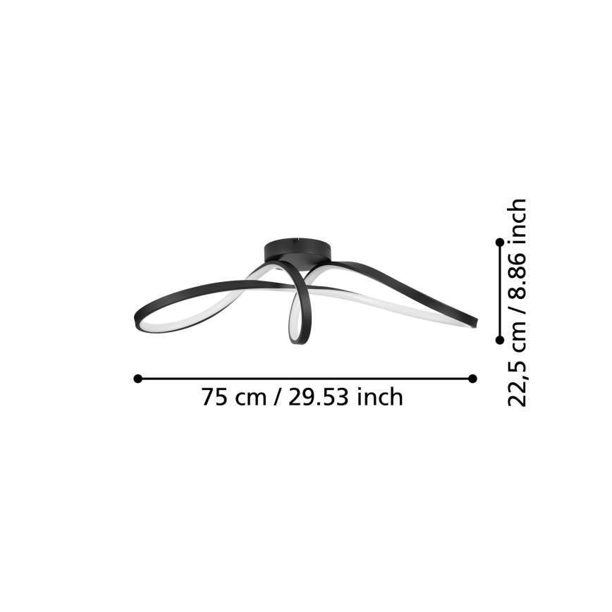 Eglo - LED RGBW Dimmable φωτιστικό οροφής LED/22W/230V 2700-6500K μαύρο