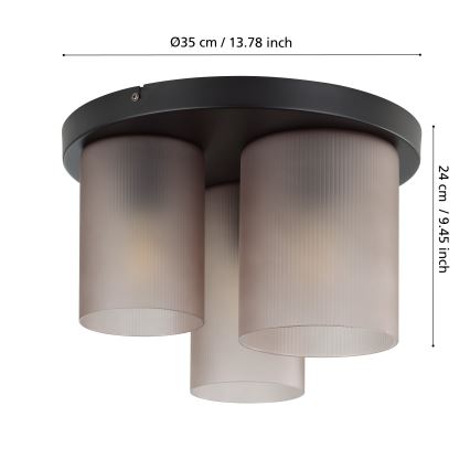 Eglo - Φωτιστικό οροφής 3xE27/40W/230V γκρι