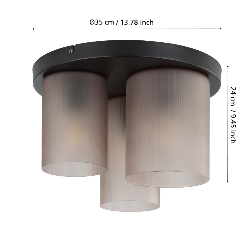Eglo - Φωτιστικό οροφής 3xE27/40W/230V γκρι