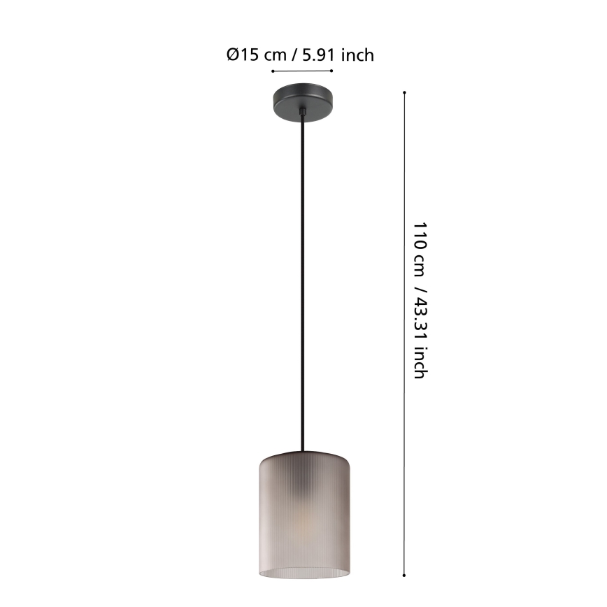 Eglo - Κρεμαστό φωτιστικό οροφής 1xE27/40W/230V γκρι