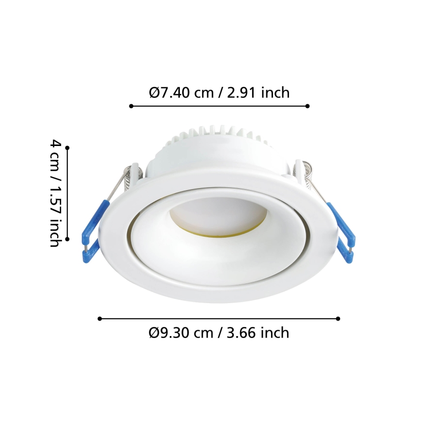 Eglo - LED Dimmable χωνευτό φωτιστικό/4,9W/230V λευκό