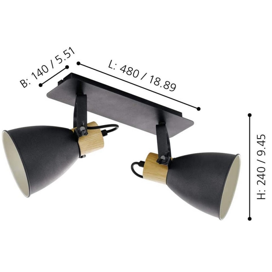 Eglo - Φωτιστικό σποτ 2xE27/40W/230V - FSC πιστοποιημένο