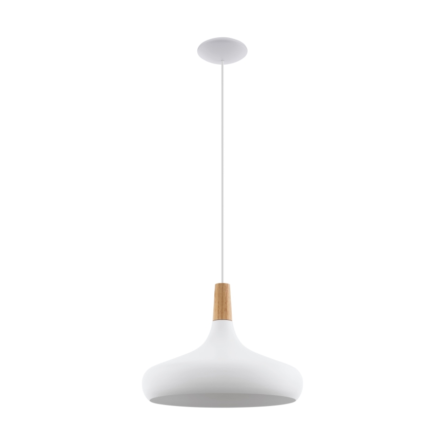 Eglo - Κρεμαστό φωτιστικό οροφής 1xE27/40W/230V διάμετρος 40 cm λευκό - FSC πιστοποιημένο
