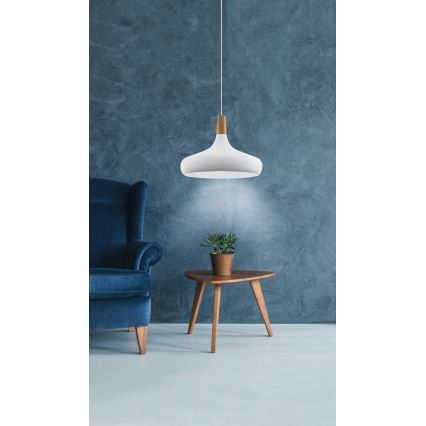 Eglo - Κρεμαστό φωτιστικό οροφής 1xE27/40W/230V διάμετρος 40 cm λευκό - FSC πιστοποιημένο