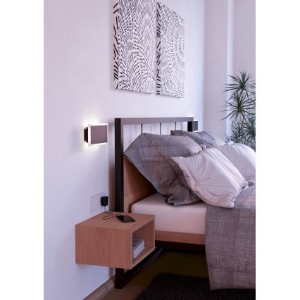 Eglo - Φωτιστικό τοίχου LED LED/12W/230V 3000K 12x23 cm μαύρο