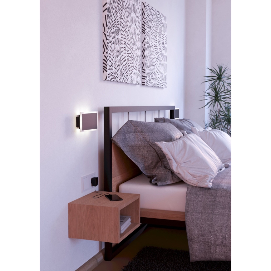 Eglo - Φωτιστικό τοίχου LED LED/12W/230V 3000K 12x23 cm μαύρο