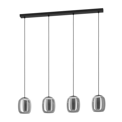 Eglo - Κρεμαστό φωτιστικό οροφής 4xE27/28W/230V γκρι