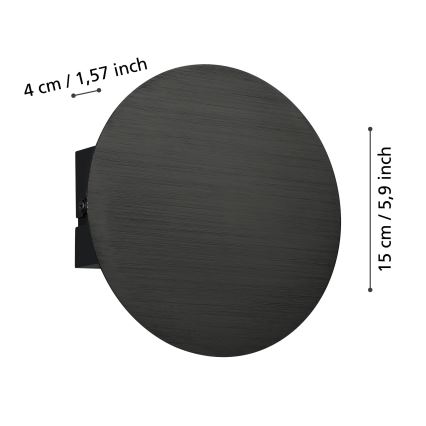 Eglo - Φωτιστικό τοίχου LED LED/4W/230V 3000K μαύρο