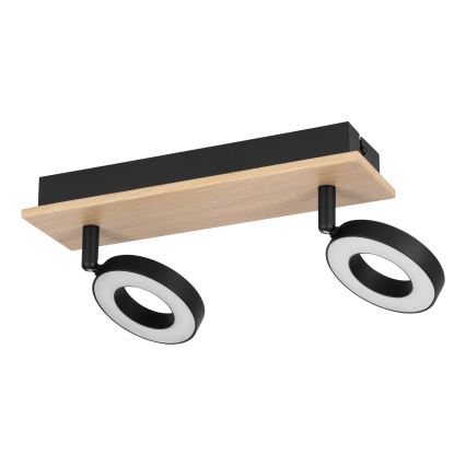 Eglo - LED σποτ φωτιστικό 2xLED/4,2W/230V μαύρο/καφέ