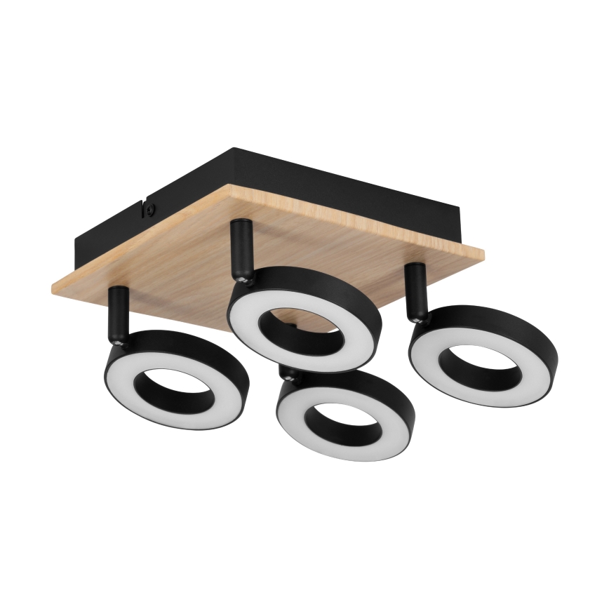 Eglo - LED σποτ φωτιστικό 4xLED/4,2W/230V μαύρο/καφέ